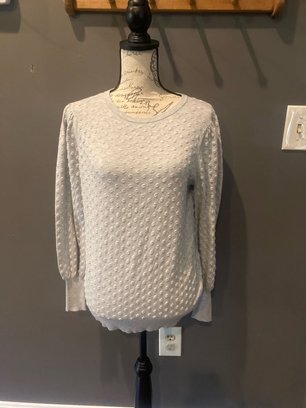 Loft size medium gray textured sweater excellent condition
